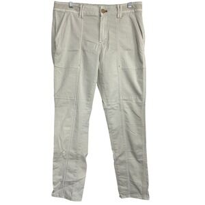 White House Black Market Pants Women 6 Straight Leg Utility Off White Neutral